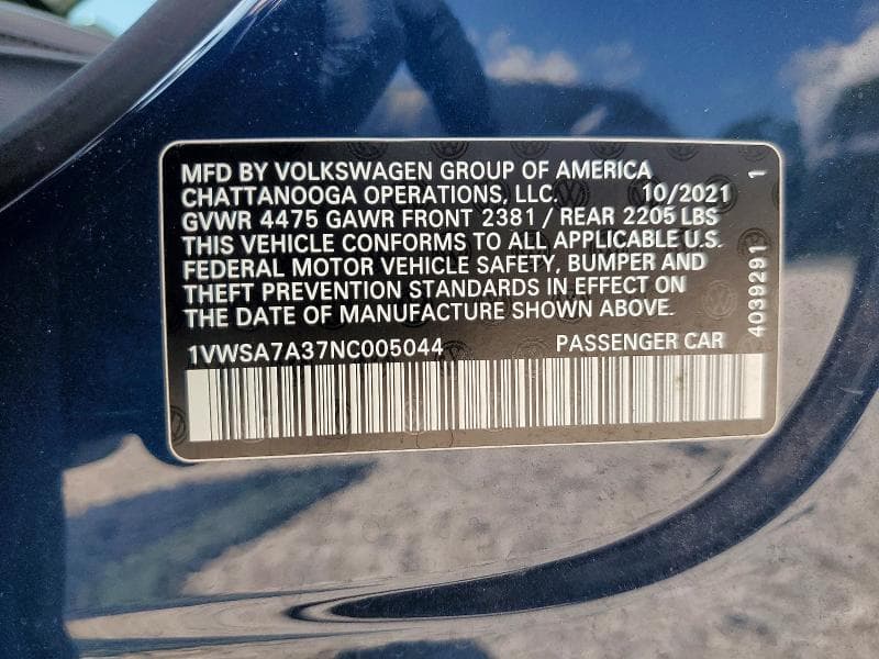 2022 VOLKSWAGEN PASSAT SE 12