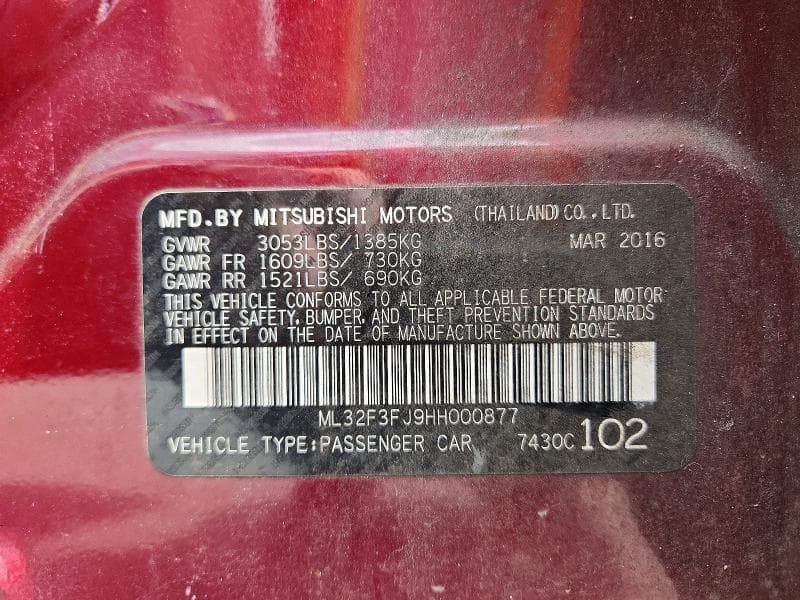 2017 MITSUBISHI MIRAGE G4 ES 13