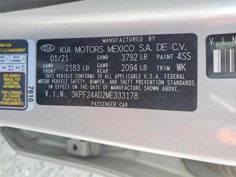 2021 KIA FORTE LXS 12