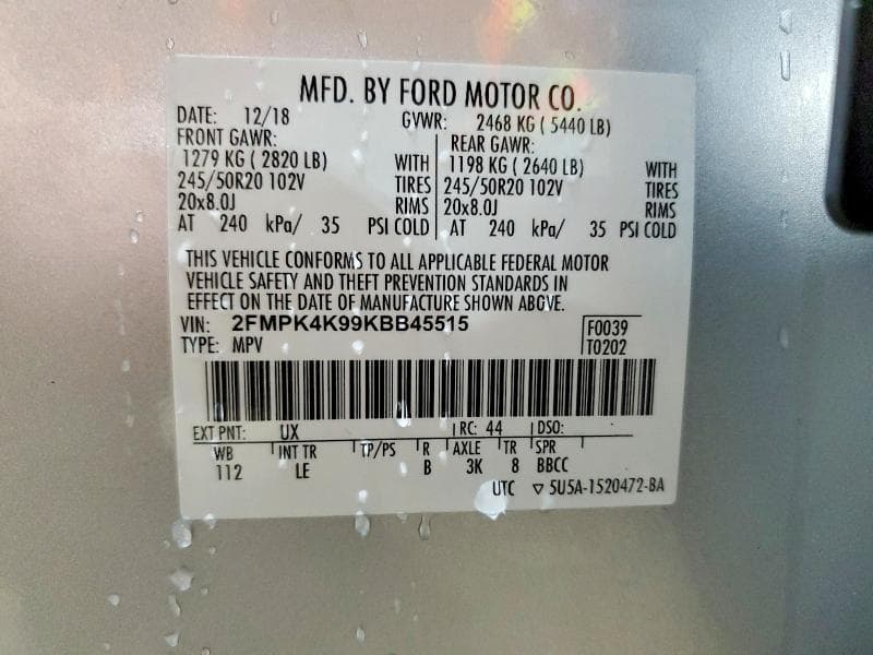2019 FORD EDGE TITANIUM 12
