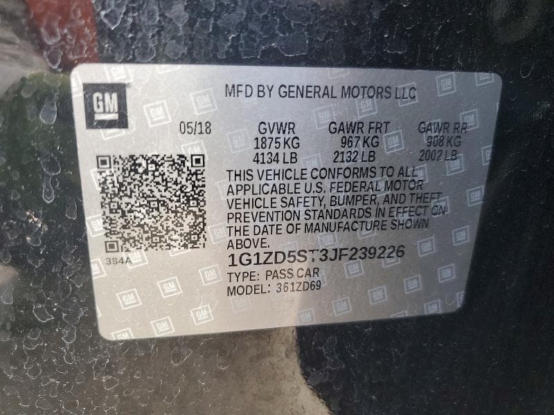 2018 CHEVROLET MALIBU LT 12