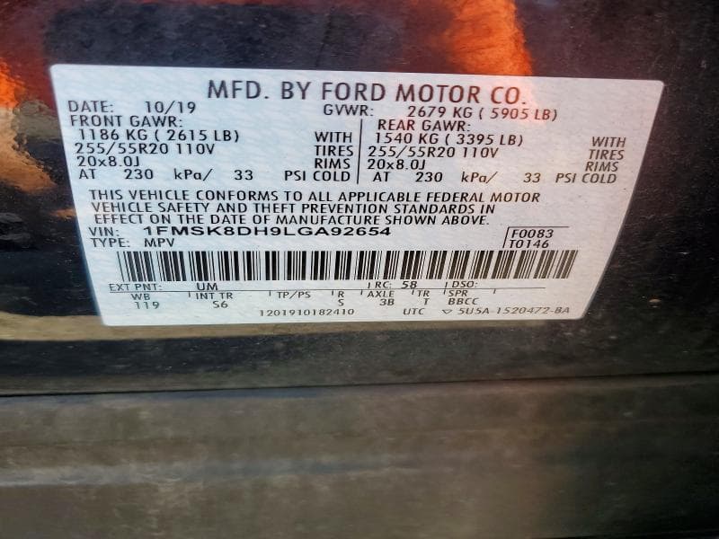 2020 FORD EXPLORER XLT 14