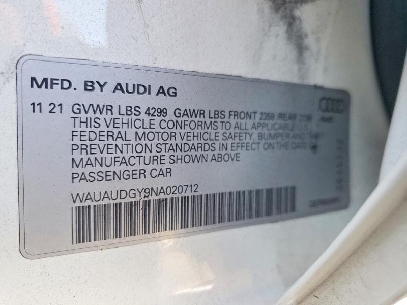 2022 AUDI A3 PREMIUM 12