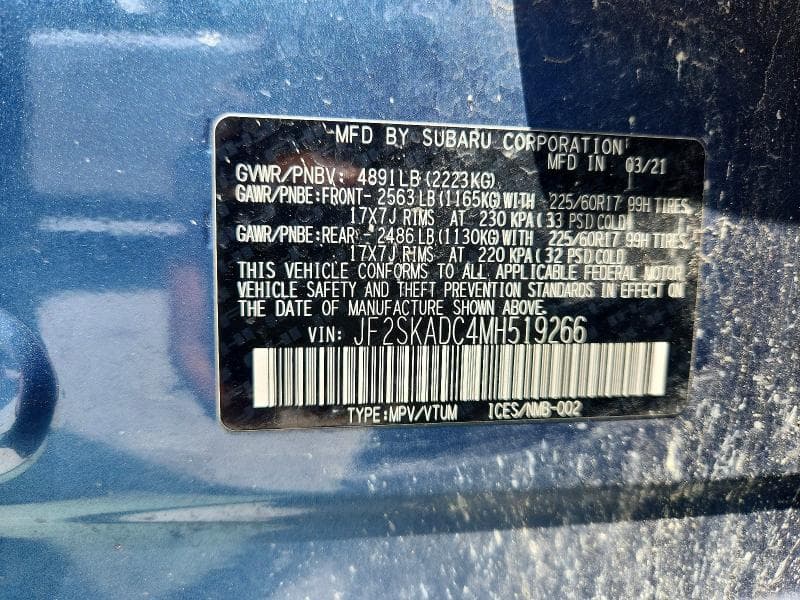2021 SUBARU FORESTER 14