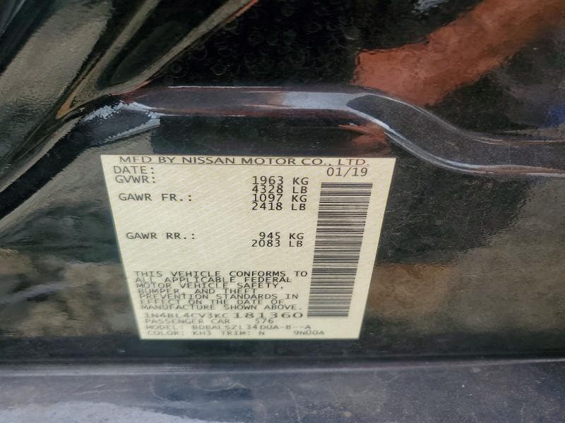 2019 NISSAN ALTIMA SR 12