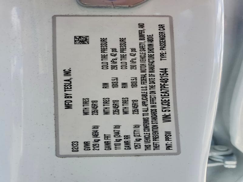 2023 TESLA MODEL 3 13