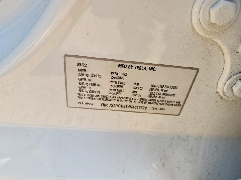2022 TESLA MODEL Y 13