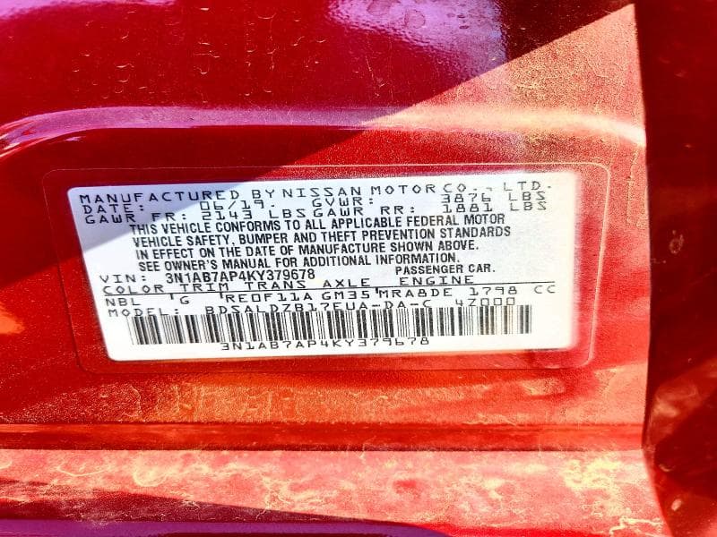 2019 NISSAN SENTRA SV 12