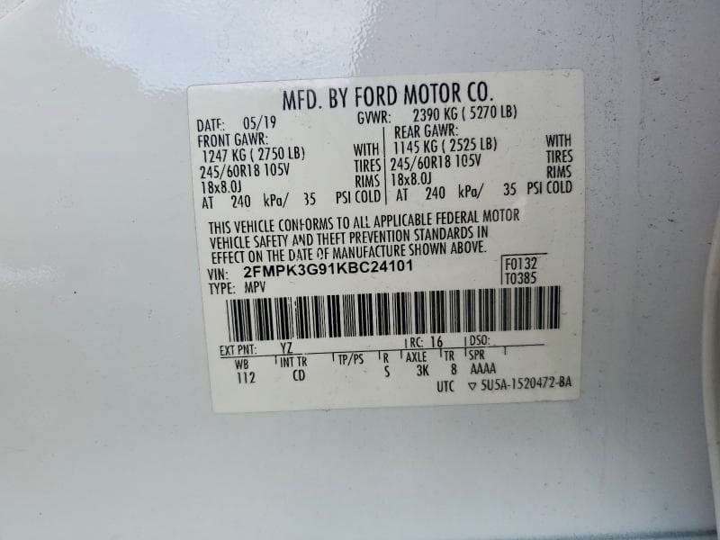 2019 FORD EDGE SE 13