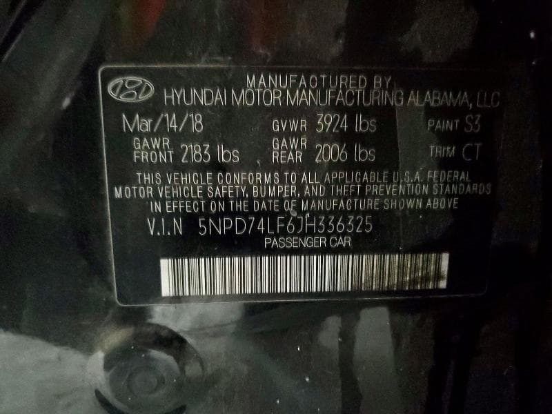 2018 HYUNDAI ELANTRA SE 12
