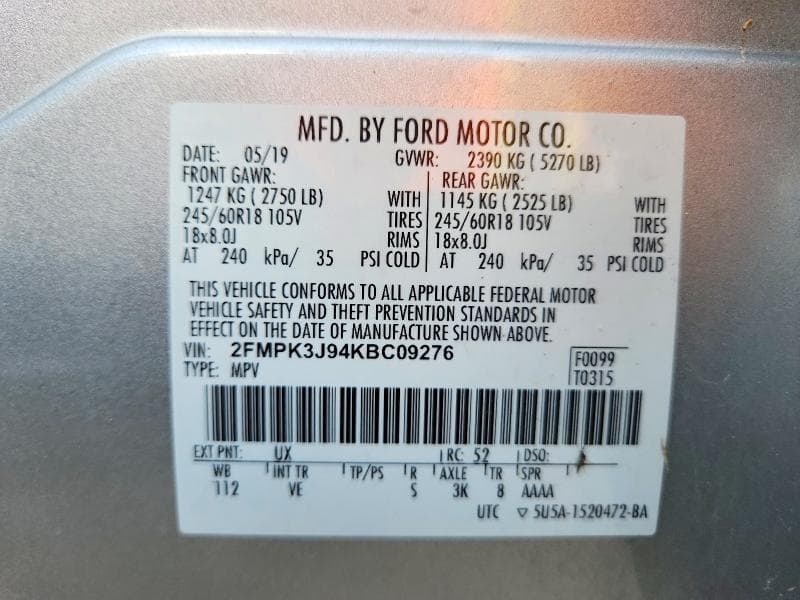 2019 FORD EDGE SEL 12