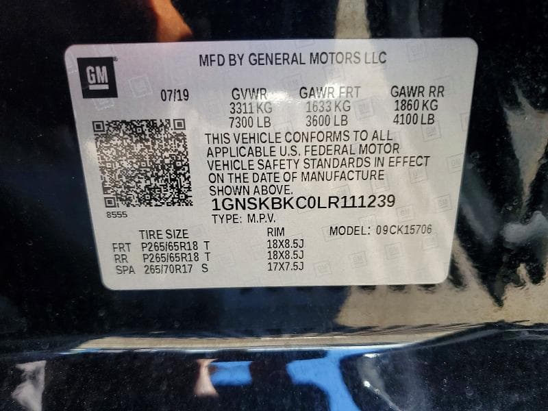 2020 CHEVROLET TAHOE K1500 LT 13