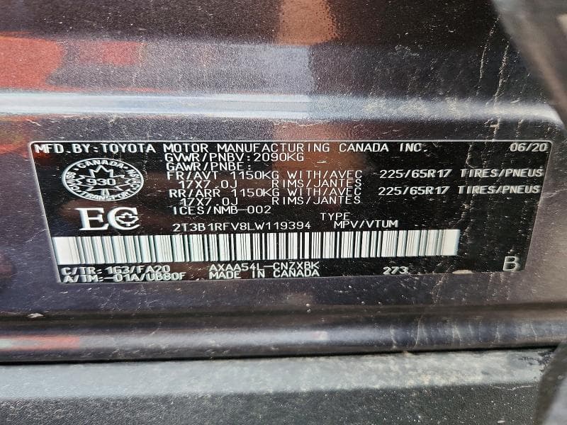 2020 TOYOTA RAV4 LE 13