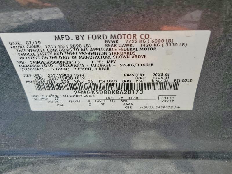 2019 FORD FLEX LIMITED 14