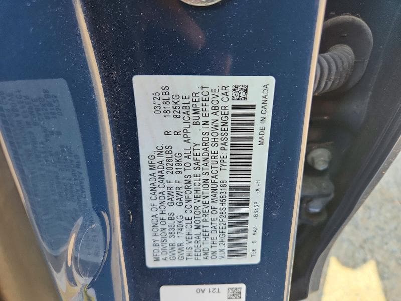 2025 HONDA CIVIC LX 13