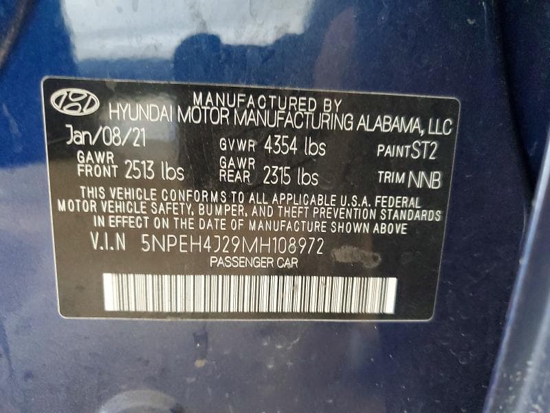 2021 HYUNDAI SONATA LIMITED 12