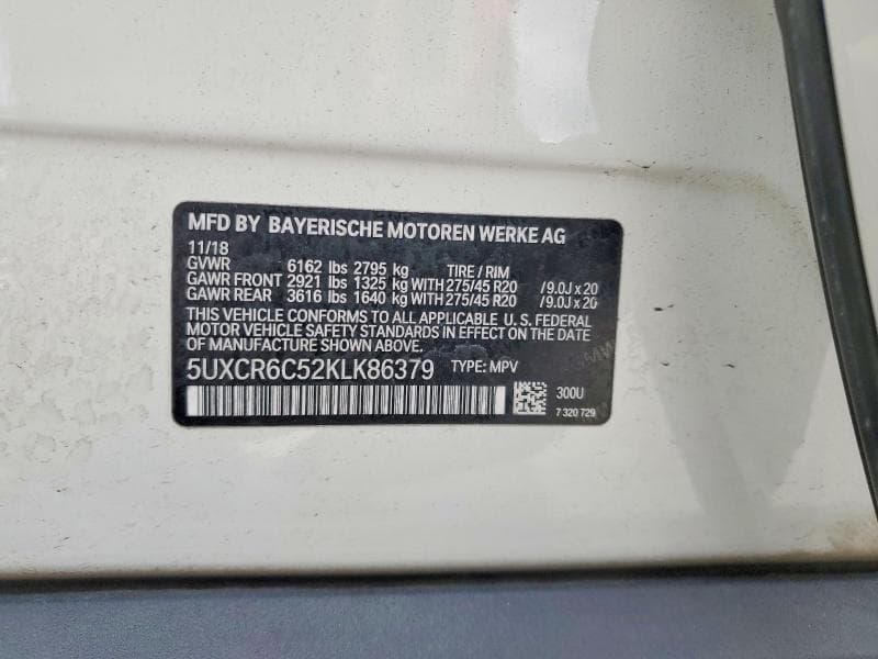 2019 BMW X5 XDRIVE40I 12