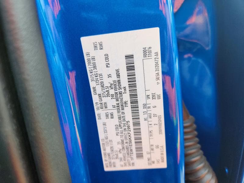2019 FORD F150 SUPERCREW 12