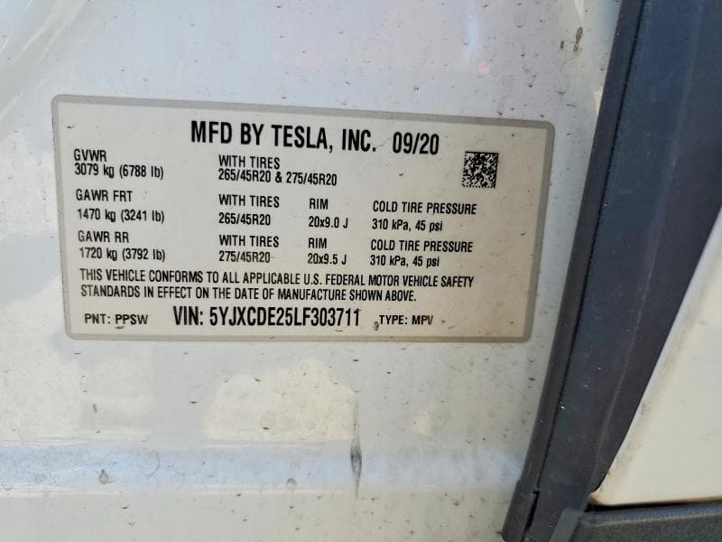 2020 TESLA MODEL X 12