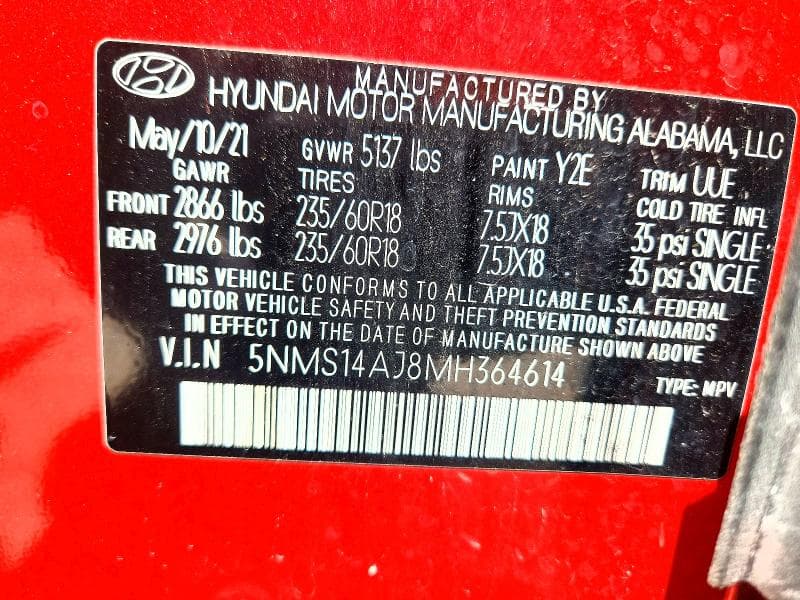 2021 HYUNDAI SANTA FE SE 13