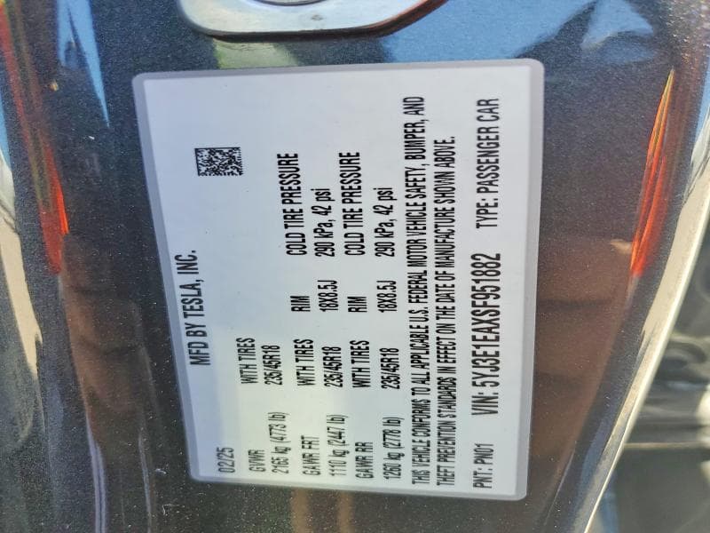 2025 TESLA MODEL 3 13