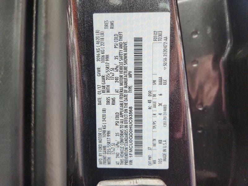 2017 FORD ESCAPE SE 13