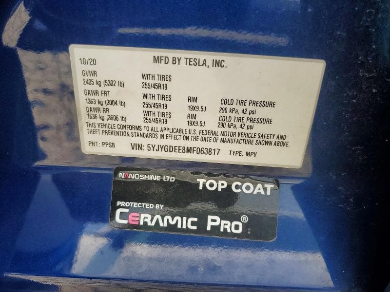2021 TESLA MODEL Y 12