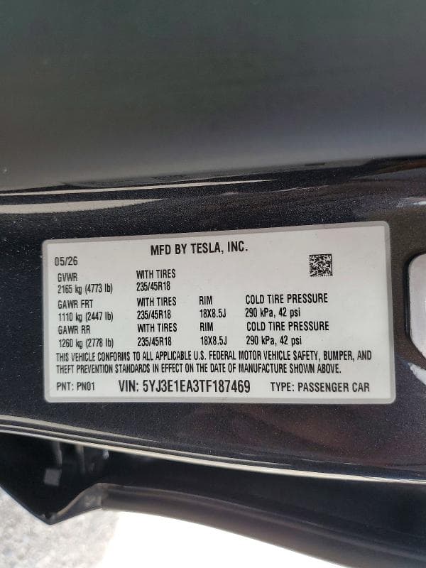2026 TESLA MODEL 3 12