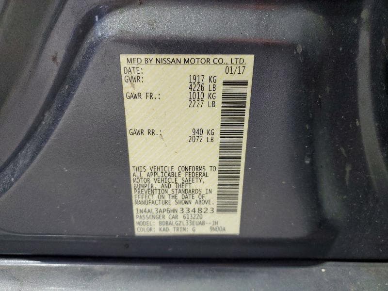 2017 NISSAN ALTIMA 2.5 S 12