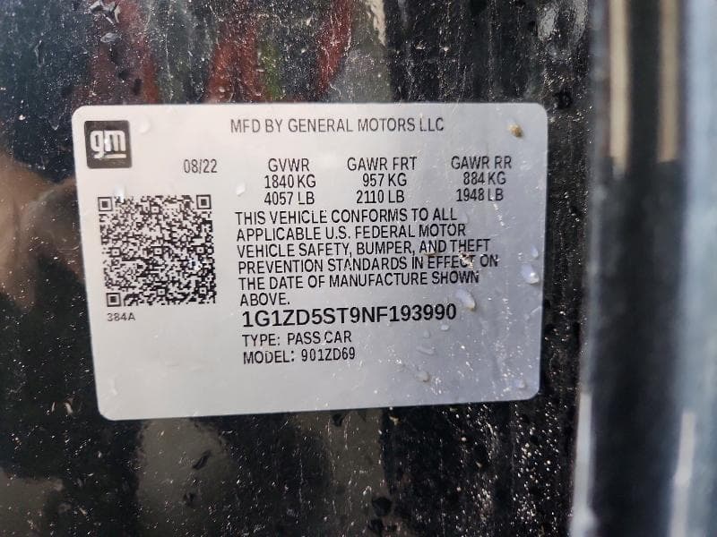 2022 CHEVROLET MALIBU LT 12