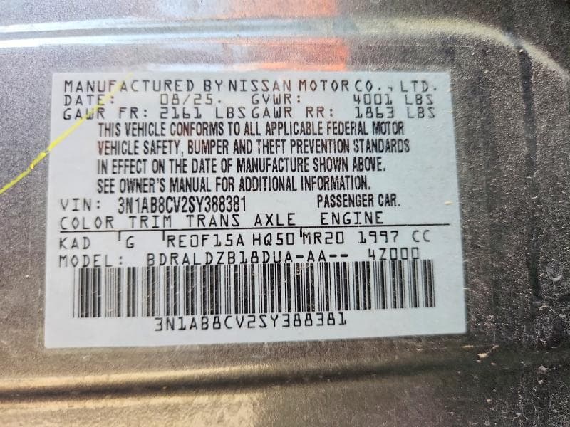 2025 NISSAN SENTRA SV 13