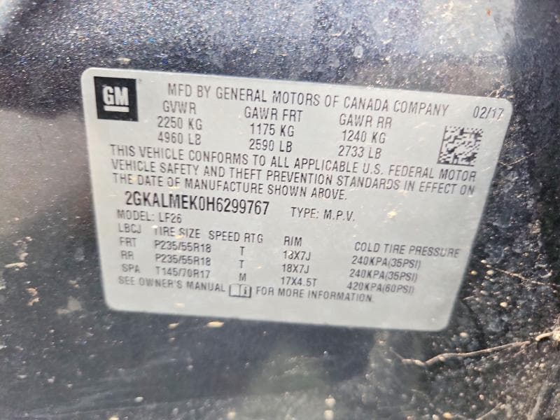 2017 GMC TERRAIN SLE 13