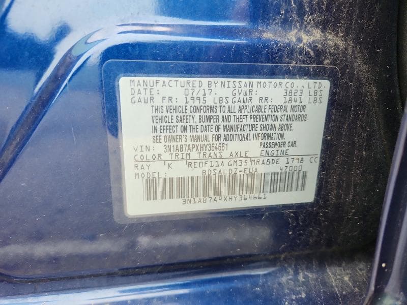 2017 NISSAN SENTRA SV 12
