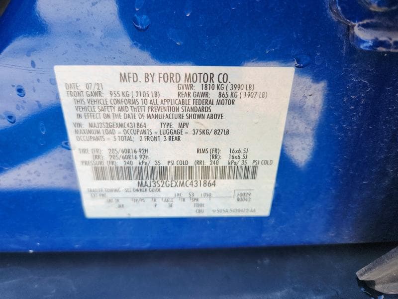 2021 FORD ECOSPORT SE 13