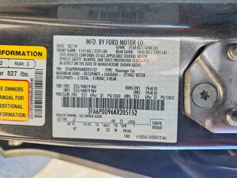 2019 FORD FUSION TITANIUM 13