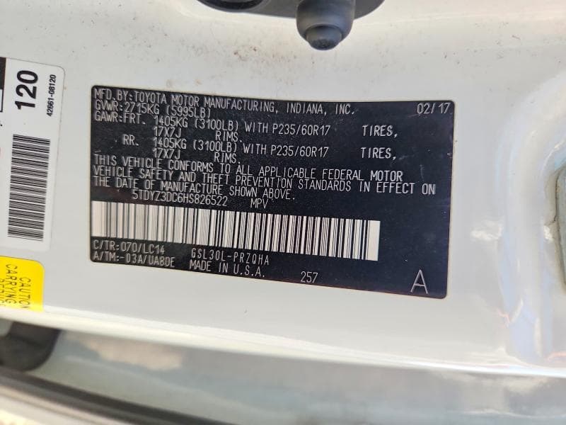 2017 TOYOTA SIENNA XLE 8-PASSENGER 13