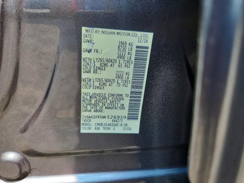2017 NISSAN TITAN XD SV 12