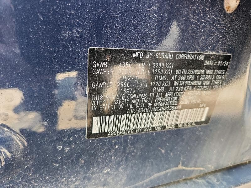 2024 SUBARU OUTBACK LIMITED 12