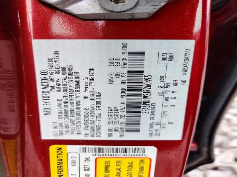 2018 FORD FUSION SE 12