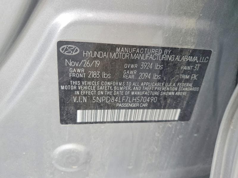 2020 HYUNDAI ELANTRA LIMITED 12