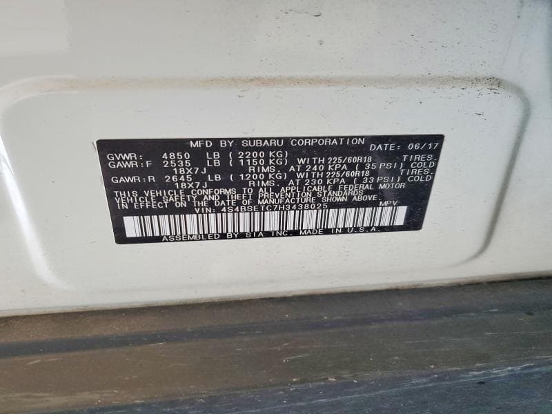 2017 SUBARU OUTBACK TOURING 14