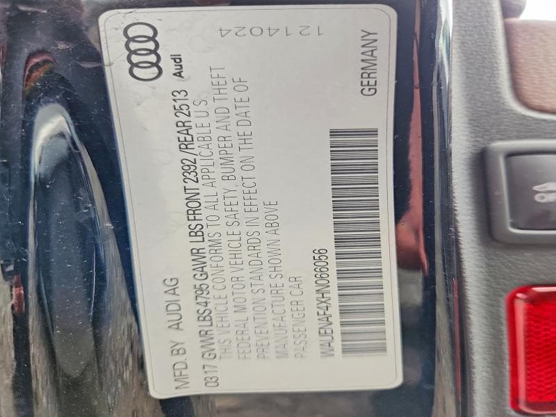 2017 AUDI A4 PREMIUM PLUS 12