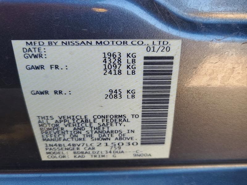 2020 NISSAN ALTIMA S 13