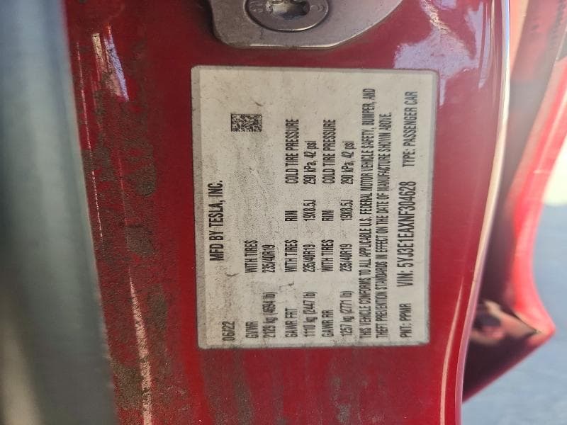 2022 TESLA MODEL 3 12