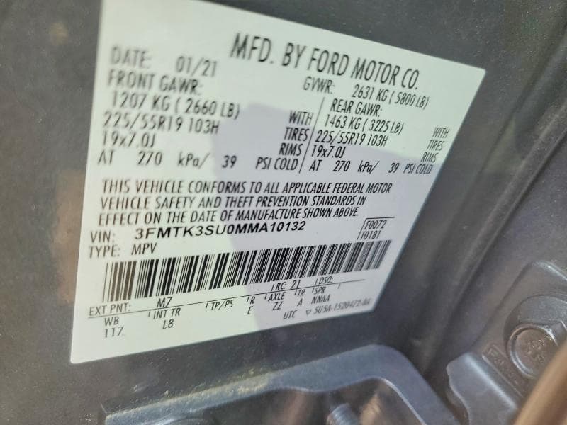 2021 FORD MUSTANG MACH-E PREMIUM 12