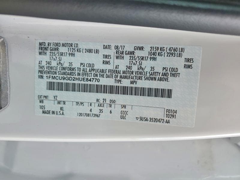 2017 FORD ESCAPE SE 13