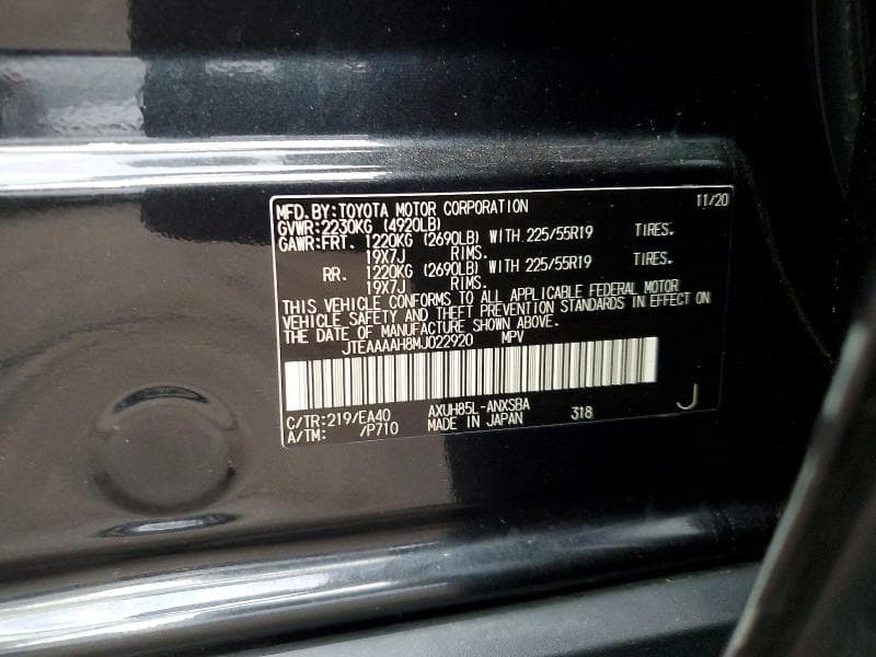 2021 TOYOTA VENZA LIMITED 12