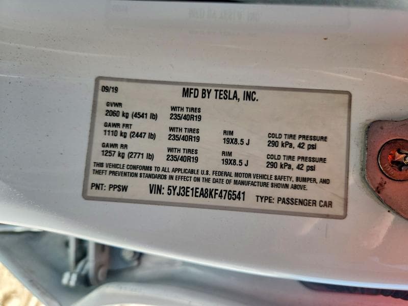 2019 TESLA MODEL 3 12