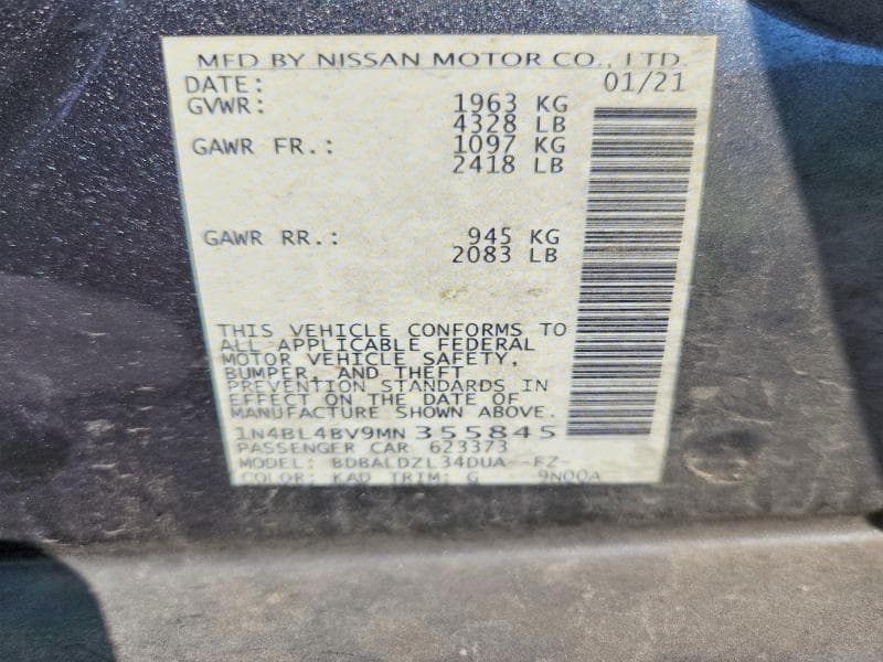 2021 NISSAN ALTIMA S 12