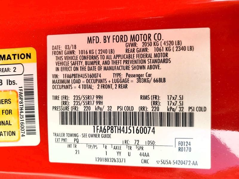 2018 FORD MUSTANG 12